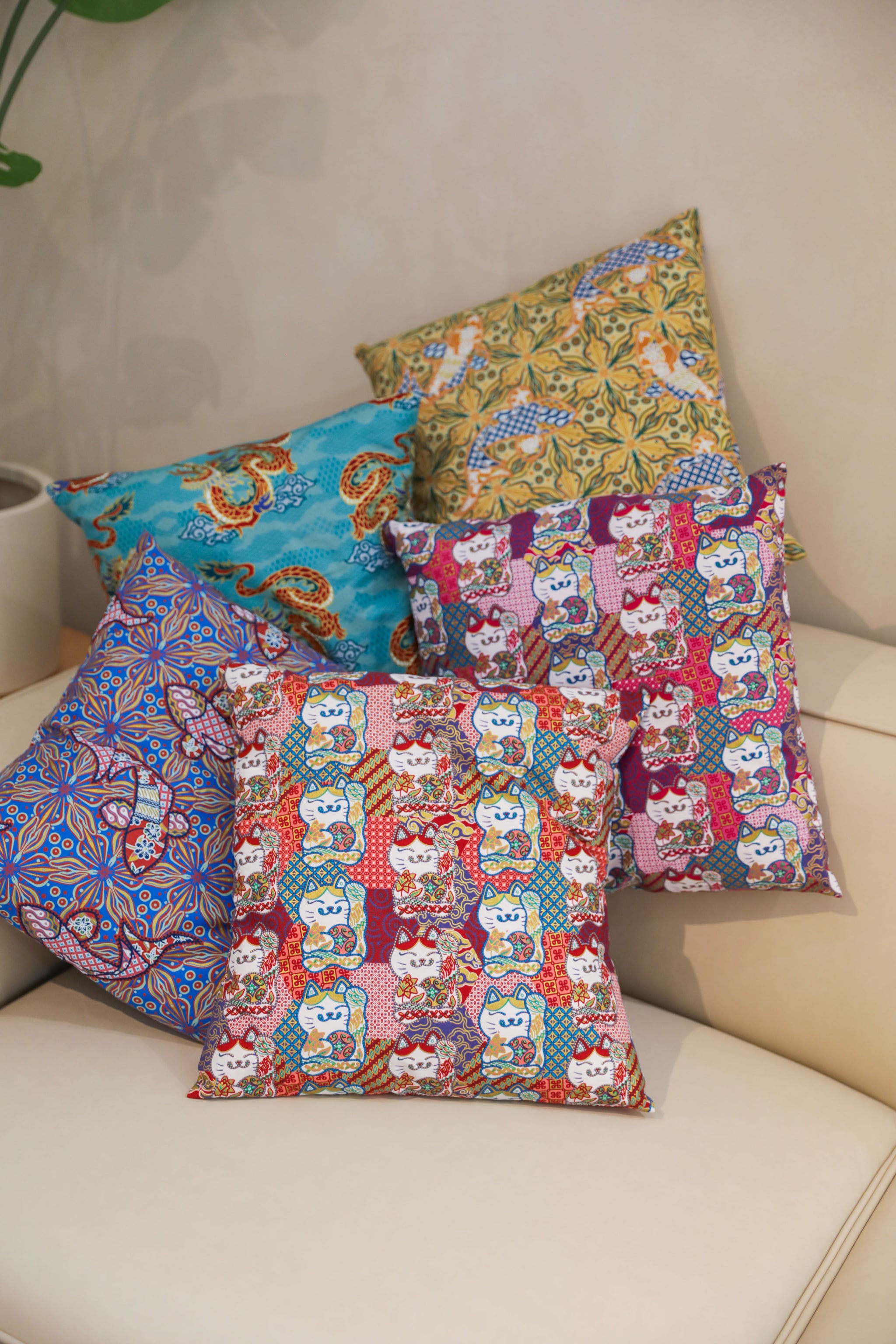 Live Colourfully Batik Cushion - Main Image